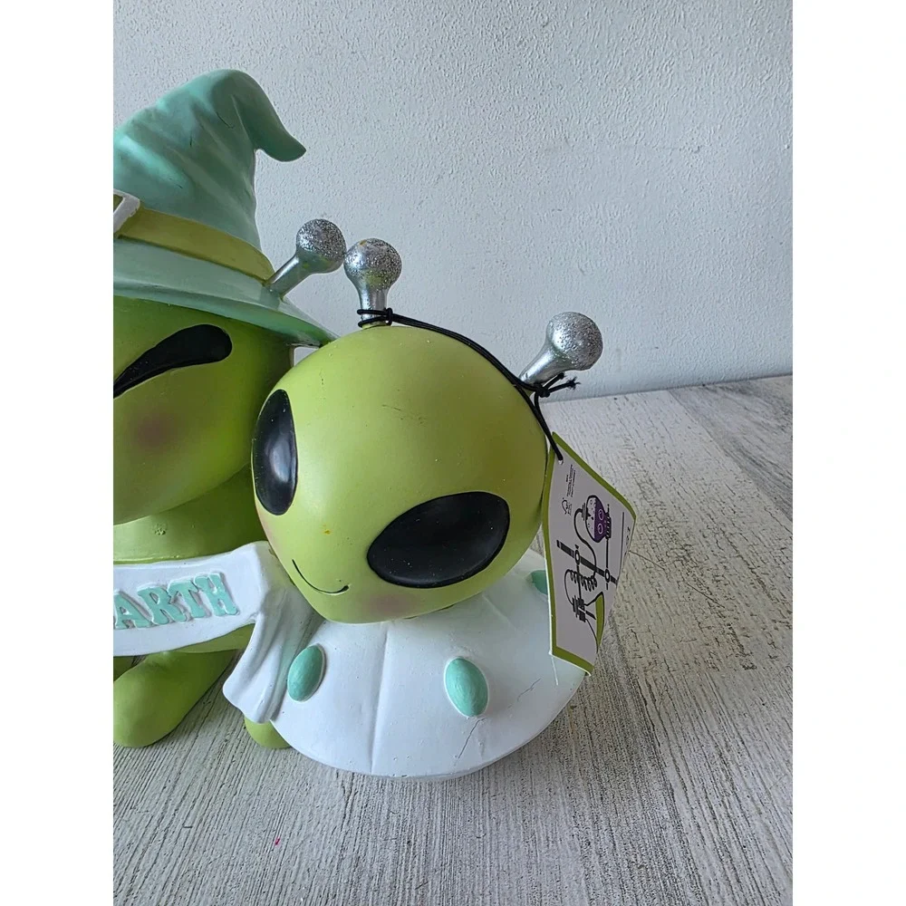 Studio 10.31 alien statue figurine UFO Halloween decor glitter‎ pastel pink teal